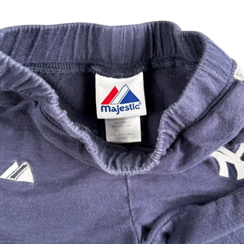 Majestic New York Yankees Navy Blue Striped‎ Sweatpants Size 12 Months MLB 232